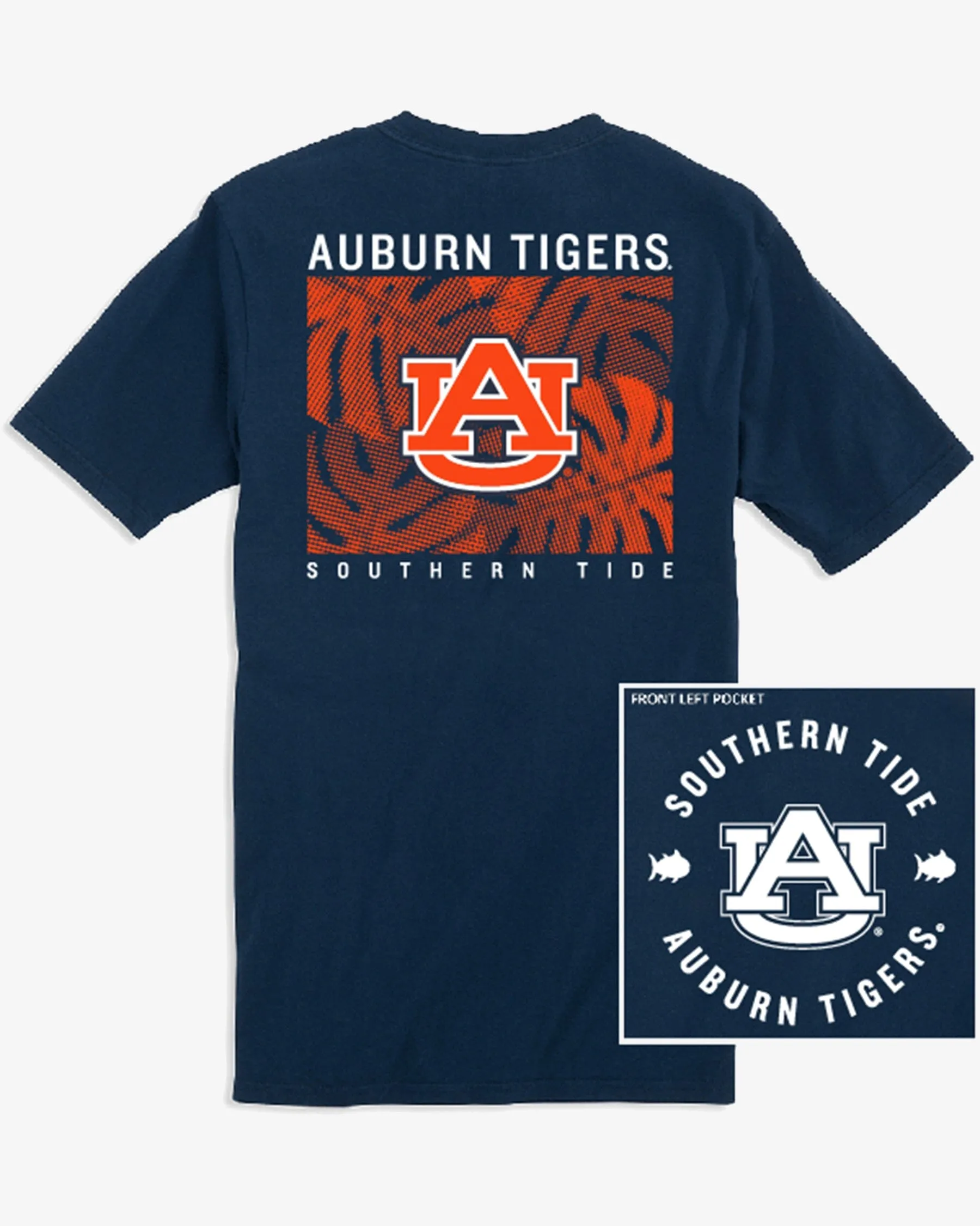 Auburn Tigers Halftone Monstera T-Shirt sold by Southern Tide