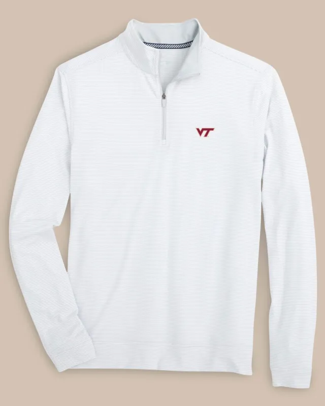 Virginia Tech Hokies Cruiser Micro-Stripe Heather Quarter Zip sold by Southern Tide