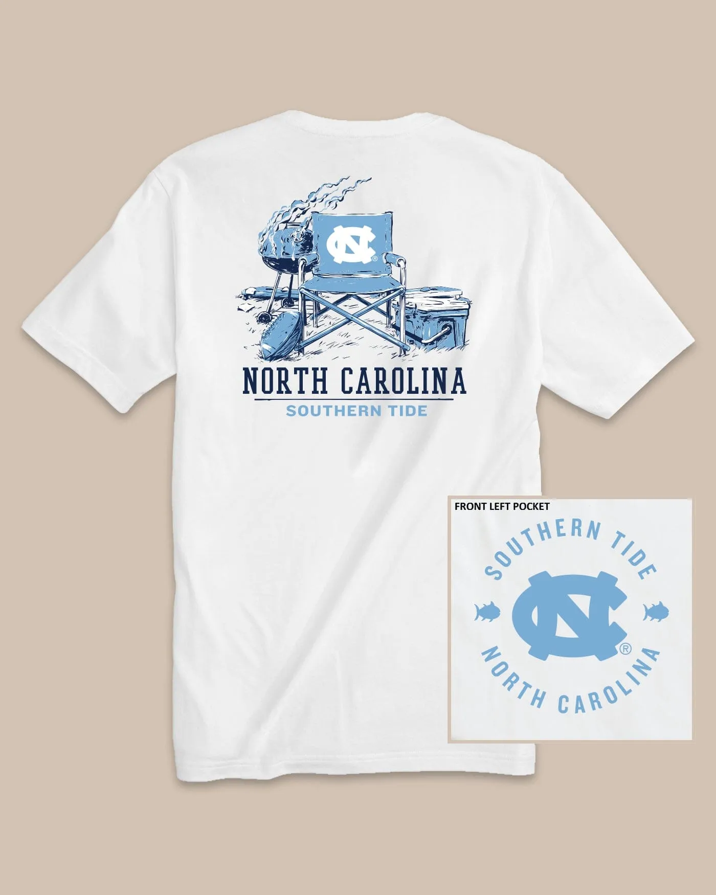 UNC Tar Heels Gameday BBQ Tailgate T-Shirt sold by Southern Tide