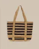 Striped Straw Hat Carrier Beach Tote sold by Southern Tide