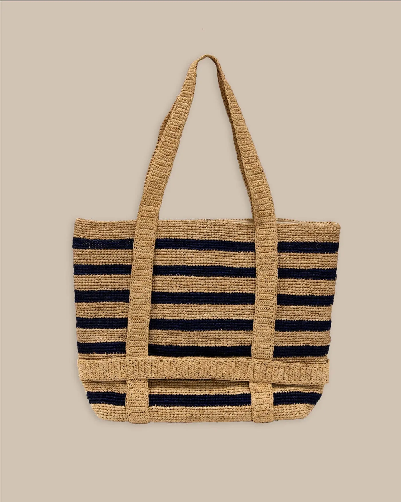 Striped Straw Hat Carrier Beach Tote sold by Southern Tide