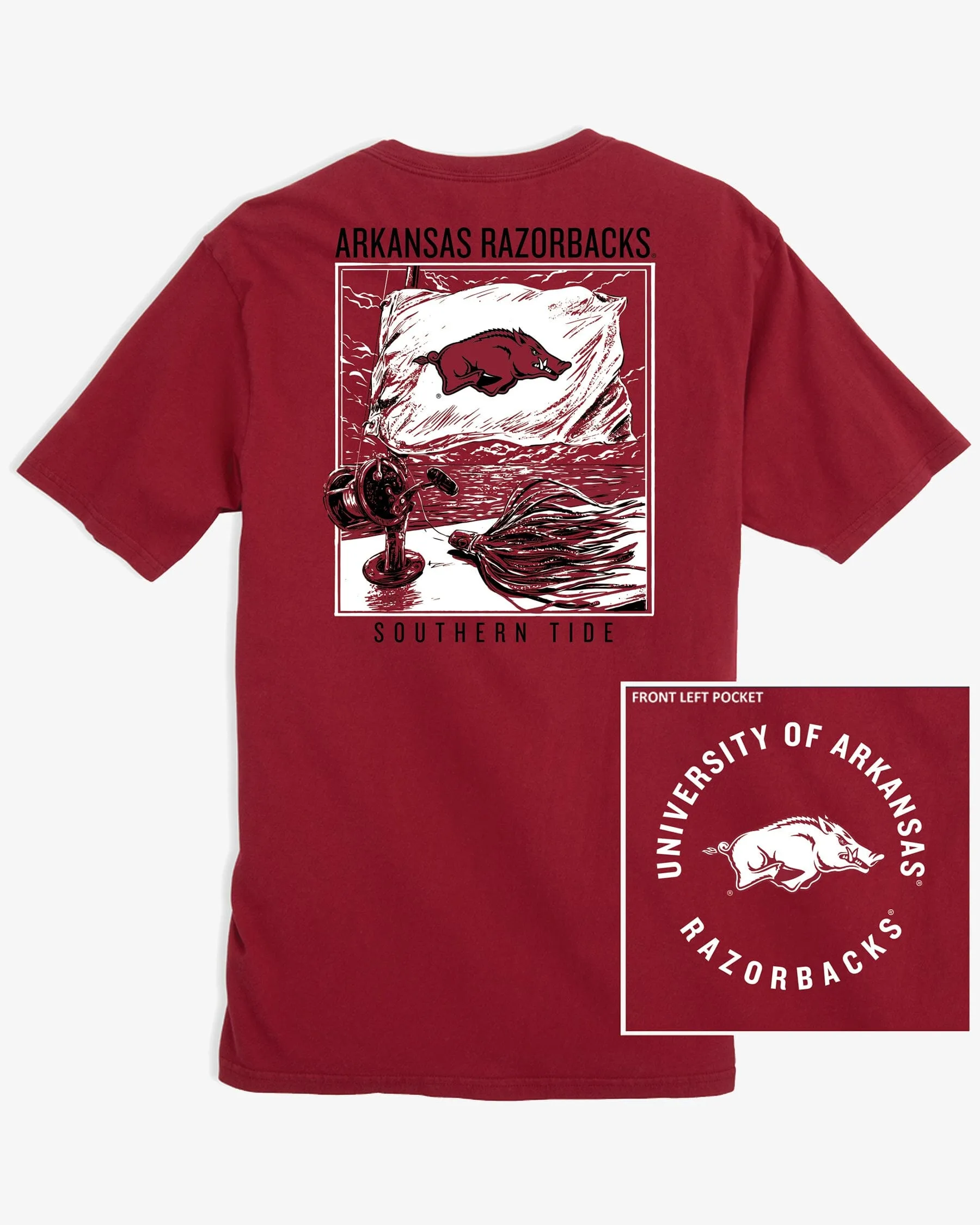 Arkansas Razorbacks Fishing Flag T-Shirt sold by Southern Tide