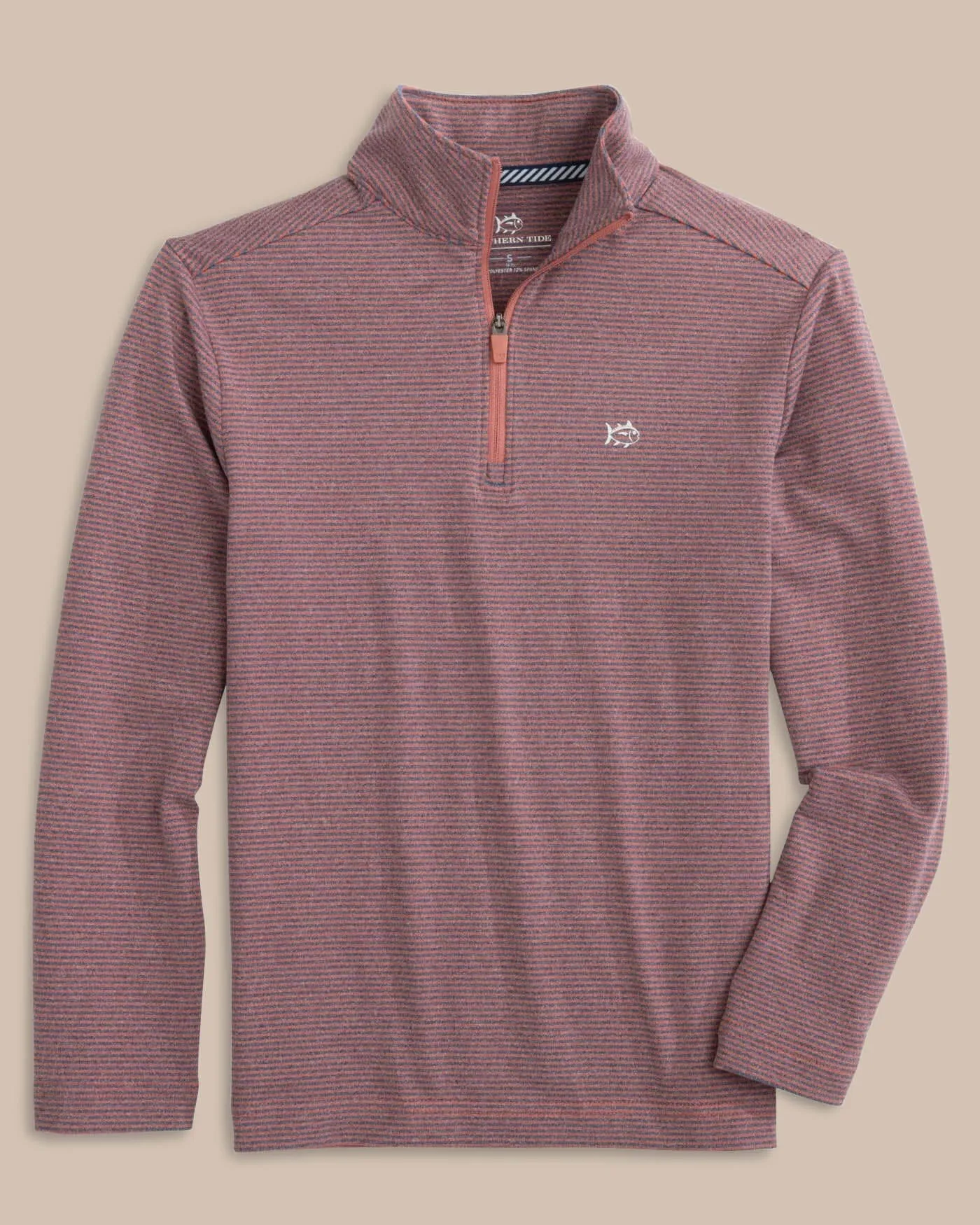 Boys Cruiser Heather Micro-Stripe Quarter Zip Pullover sold by Southern Tide