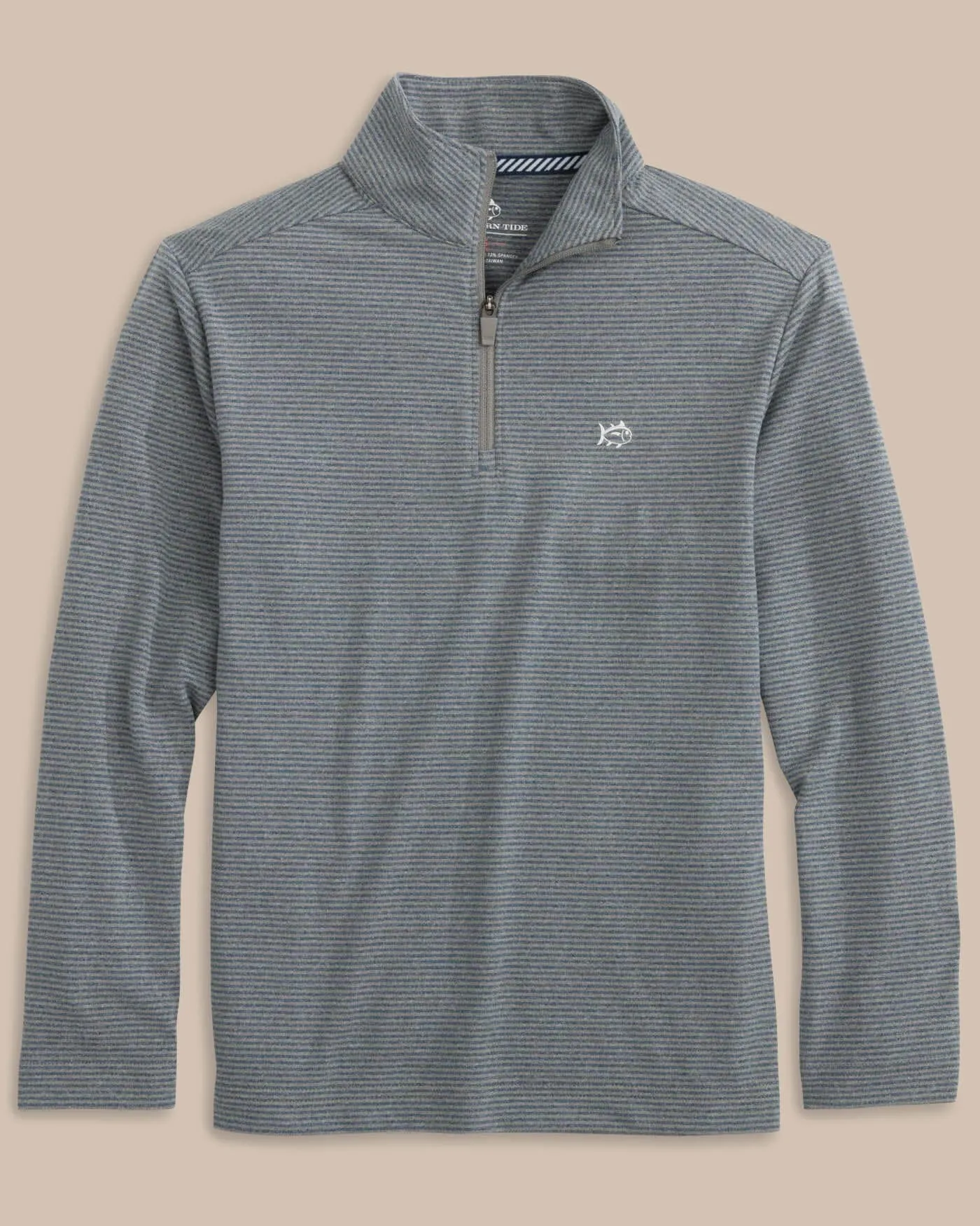 Boys Cruiser Heather Micro-Stripe Quarter Zip Pullover sold by Southern Tide product image thumbnail 5
