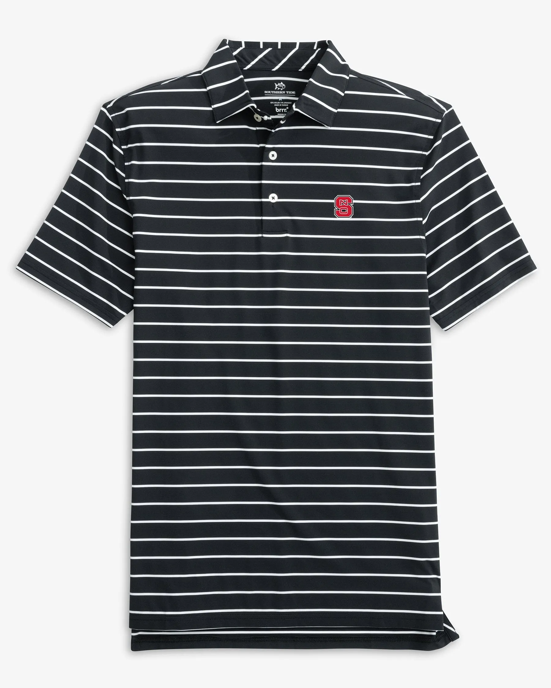 NC State Wolfpack brrr°®-eeze Desmond Stripe Polo sold by Southern Tide product image thumbnail 2