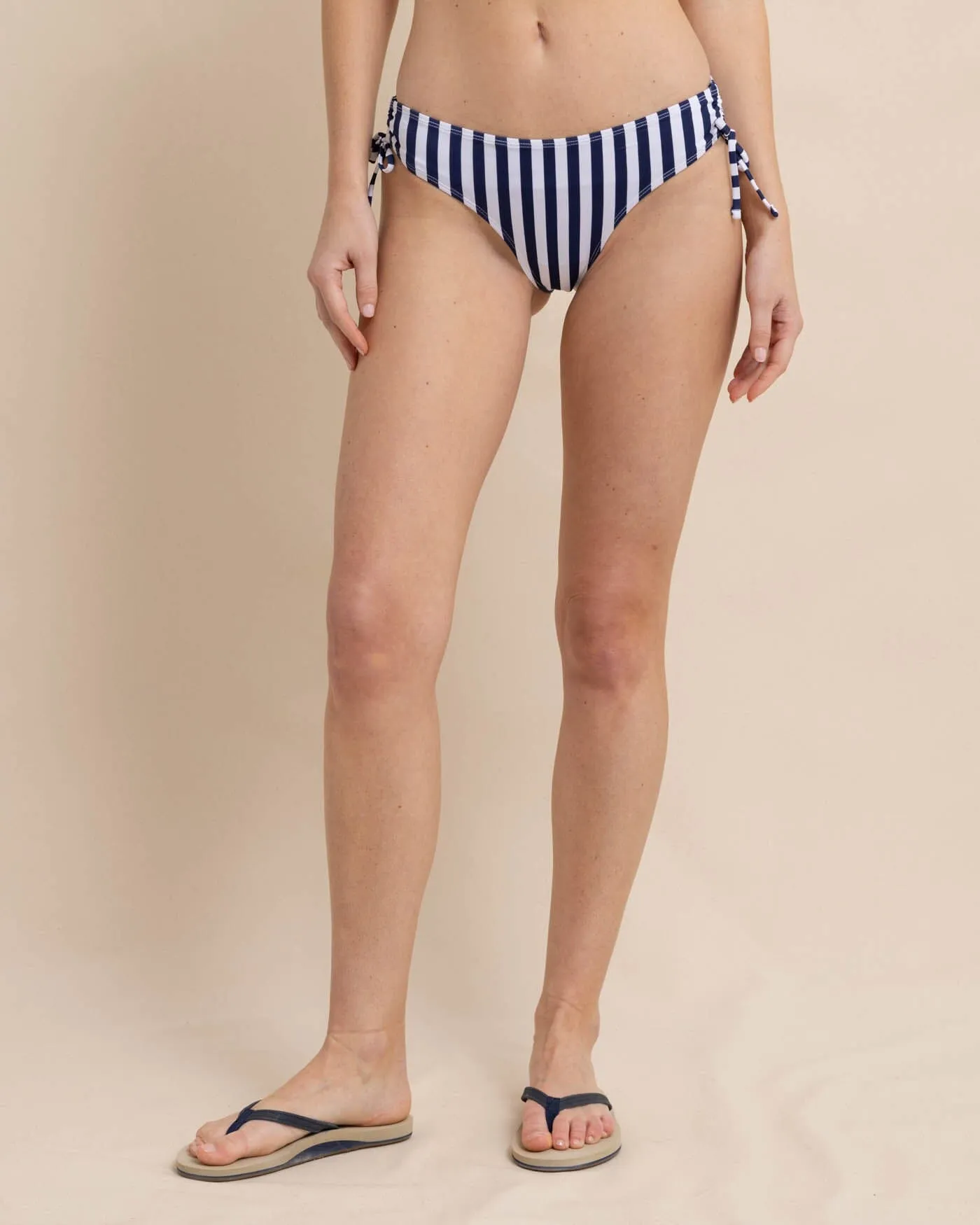 Tie Side Bikini Bottom in Seaside Adventure Stripe sold by Southern Tide