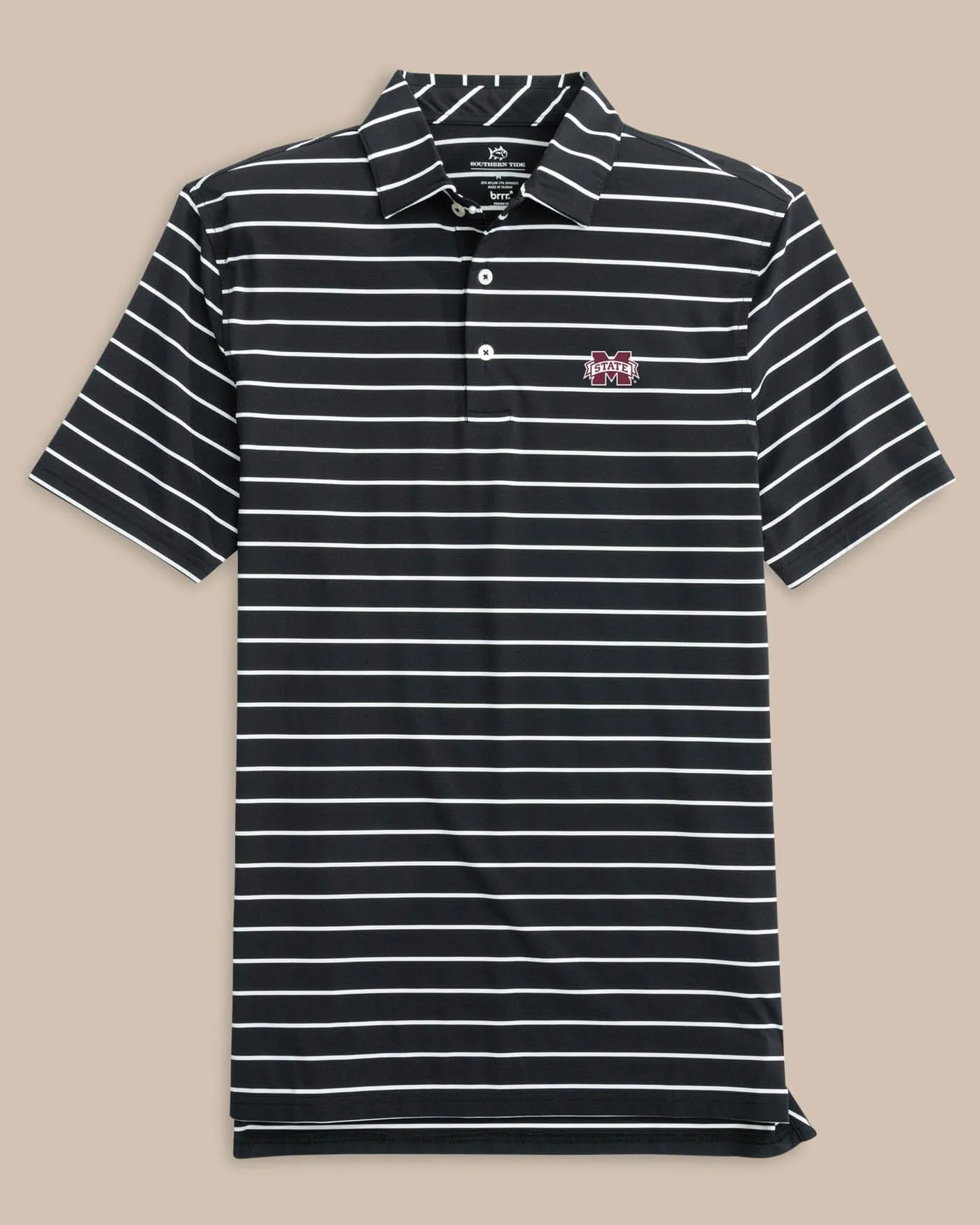 Mississippi State Bulldogs brrr°®-eeze Desmond Stripe Polo sold by Southern Tide