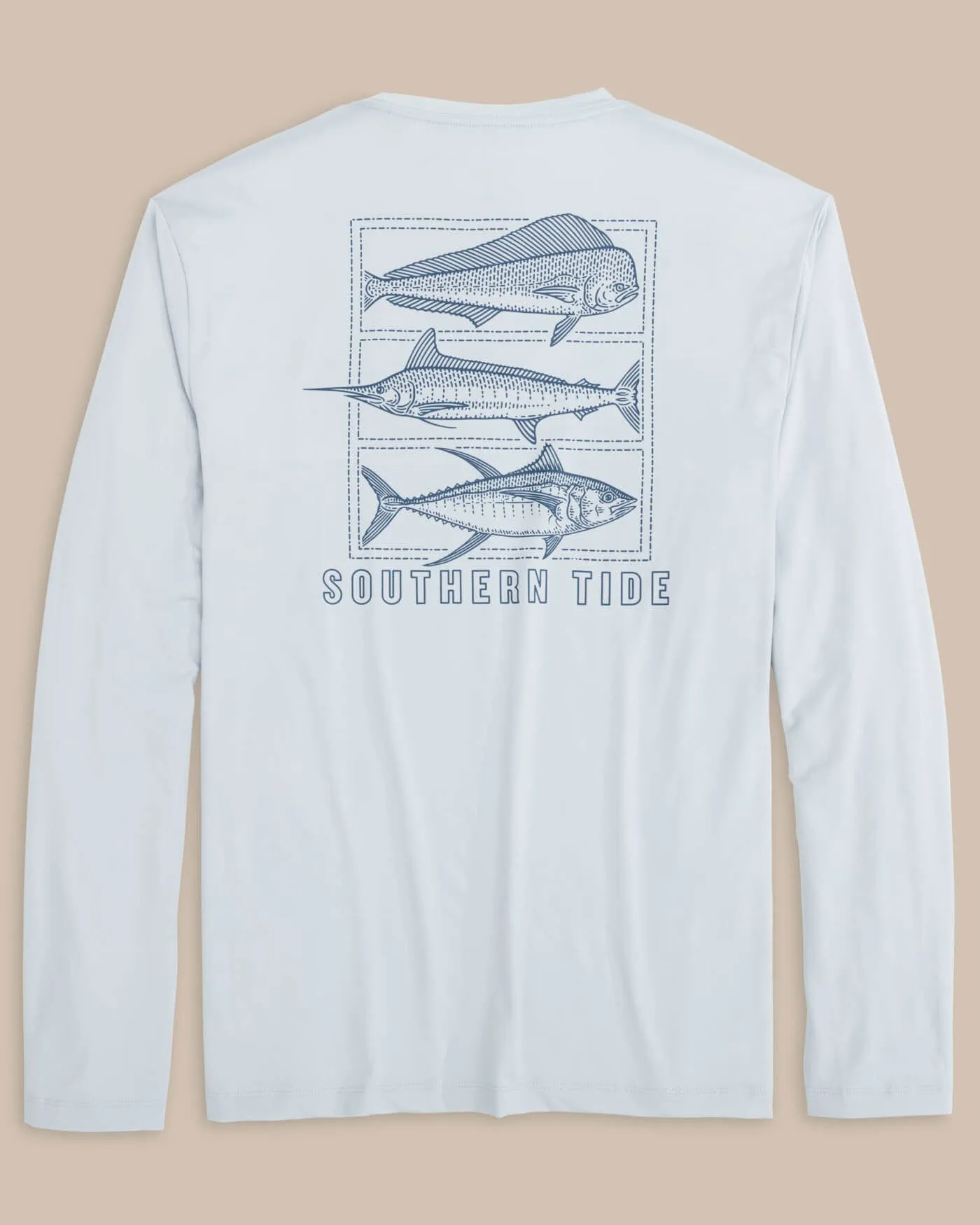 Dotted Sportfish Stack Long Sleeve Performance T-Shirt sold by Southern Tide