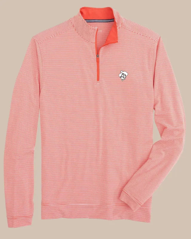Oklahoma State Cowboys Cruiser Micro-Stripe Heather Quarter Zip sold by Southern Tide