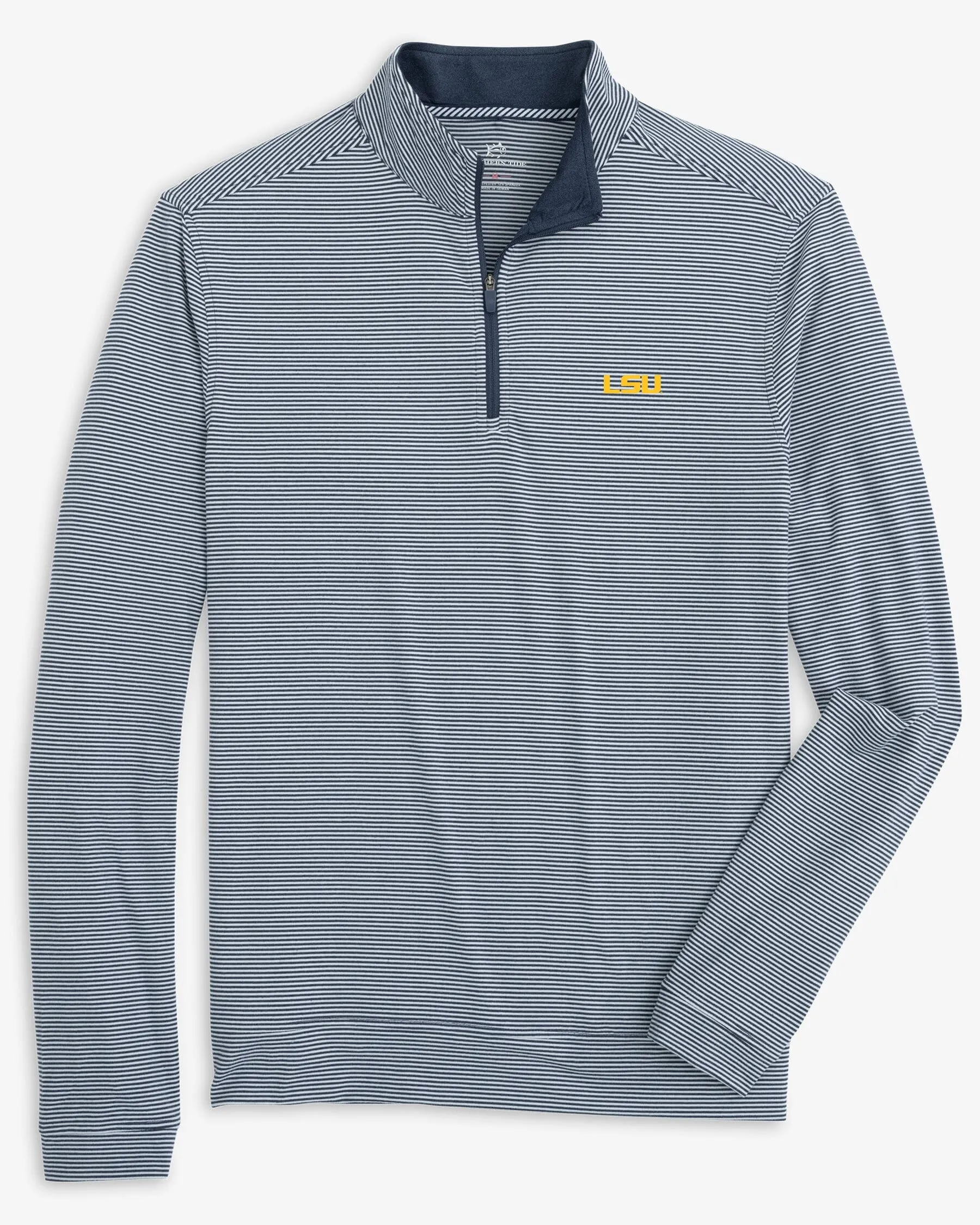 LSU Tigers Cruiser Micro-Stripe Heather Quarter Zip sold by Southern Tide product image thumbnail 4