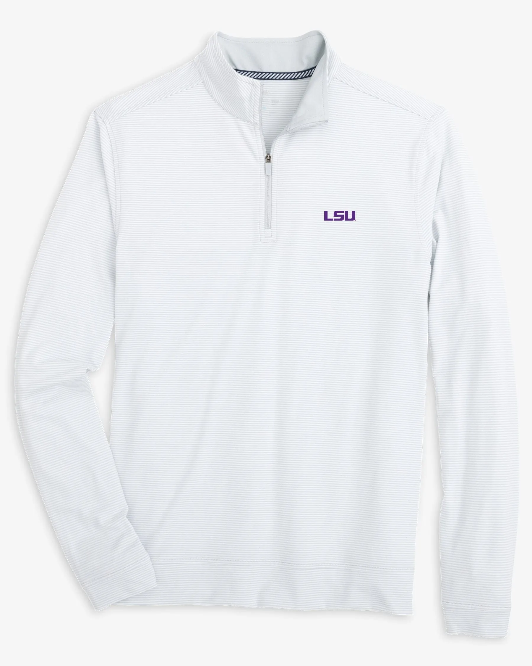 LSU Tigers Cruiser Micro-Stripe Heather Quarter Zip sold by Southern Tide product image thumbnail 2