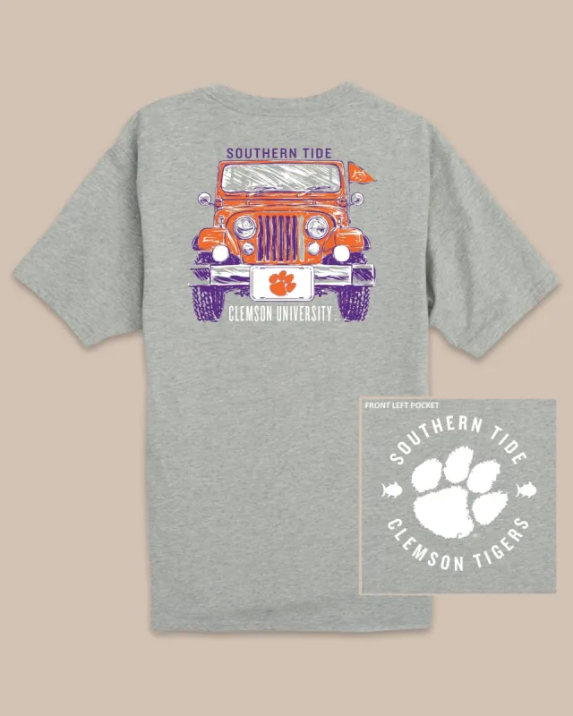 Clemson Tigers Heather Front Plate T-Shirt sold by Southern Tide