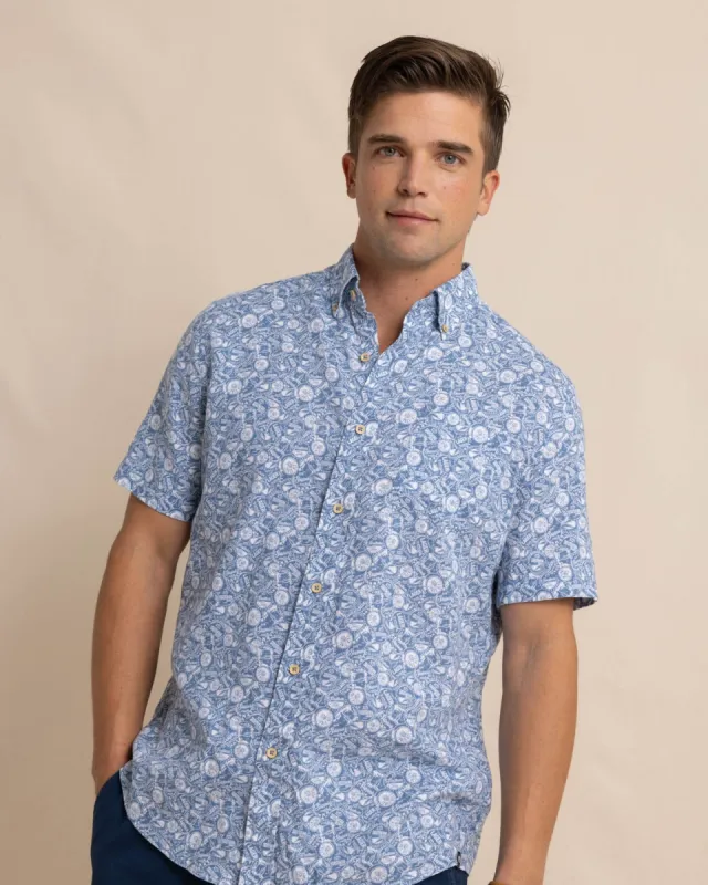 Linen Rayon Caps Off Short Sleeve Sport Shirt sold by Southern Tide