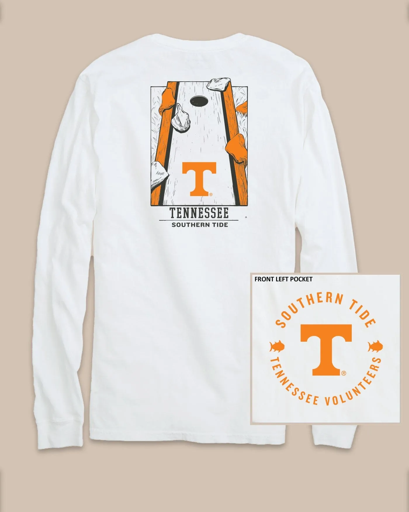 Tennessee Vols Gameday Cornhole Board T-Shirt sold by Southern Tide