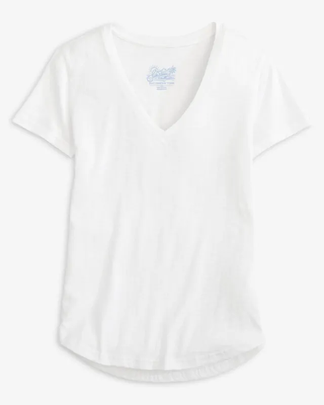Audrey Sun Farer Short Sleeve V-Neck T-shirt sold by Southern Tide
