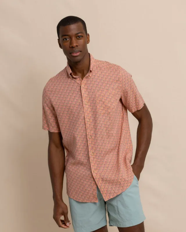 Linen Rayon Vacation Views Short Sleeve Sport Shirt sold by Southern Tide