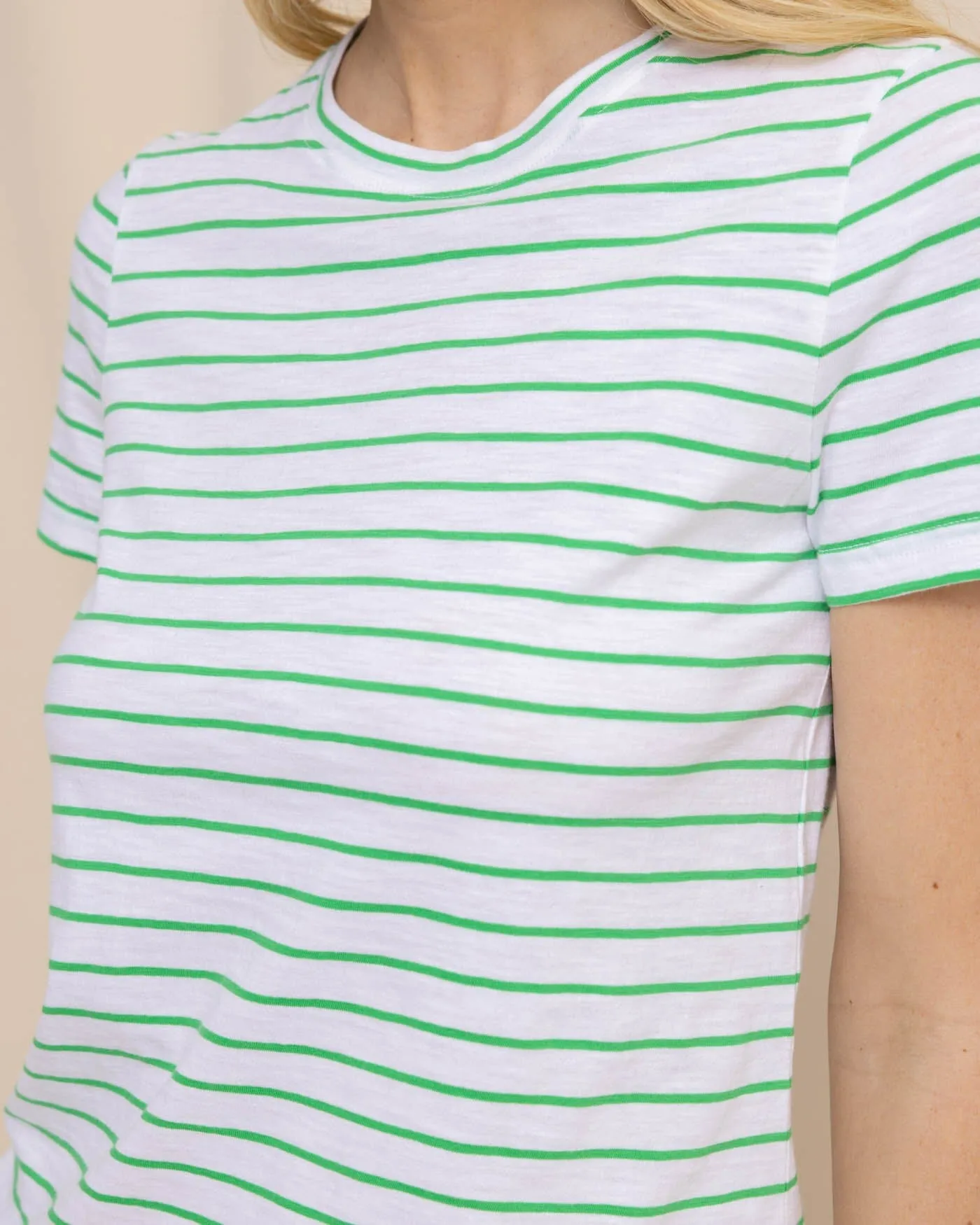 Sun Farer Stripe Crewneck T-Shirt - Lawn Green sold by Southern Tide product image thumbnail 2