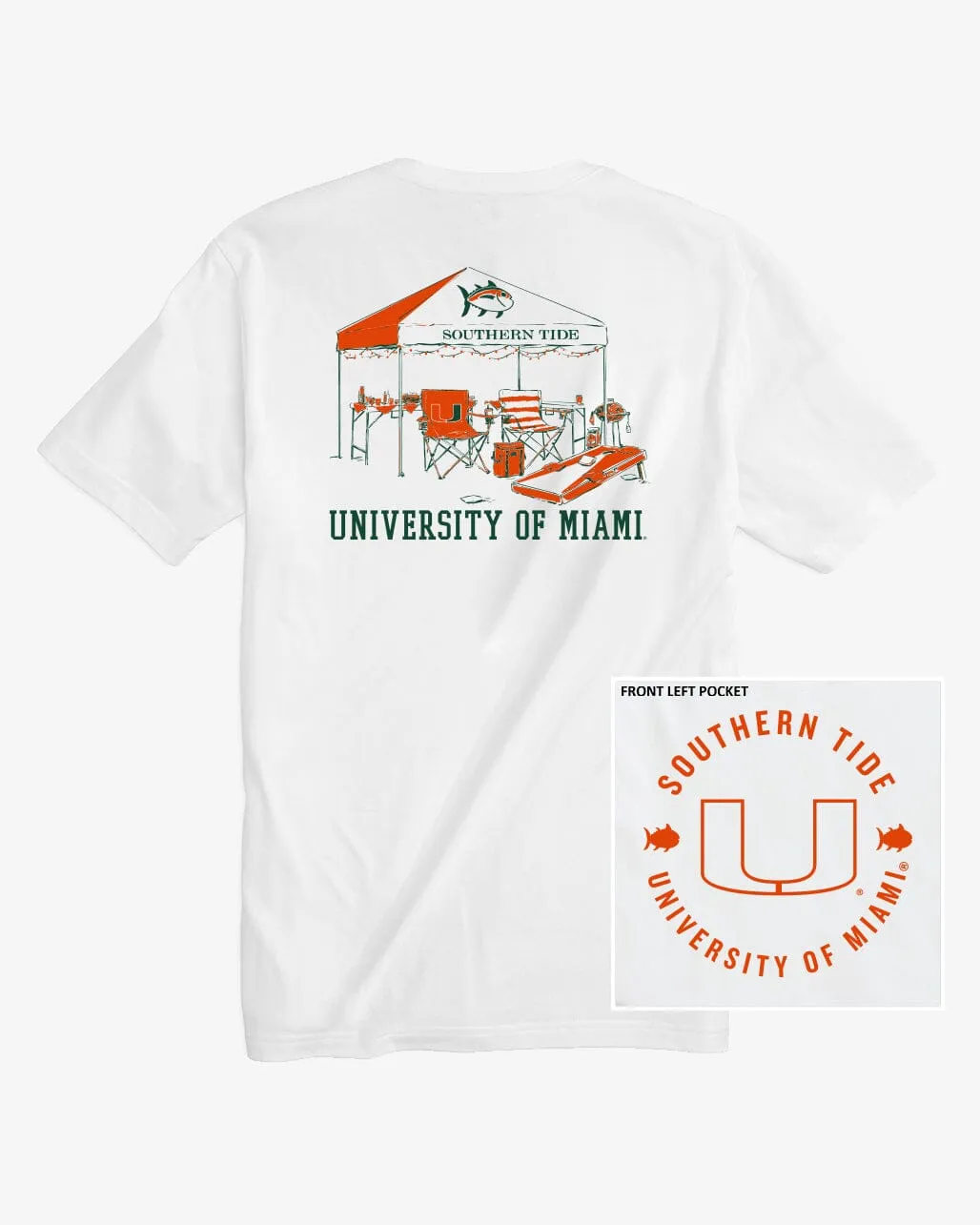 Miami Hurricanes Tailgate Time T-Shirt sold by Southern Tide