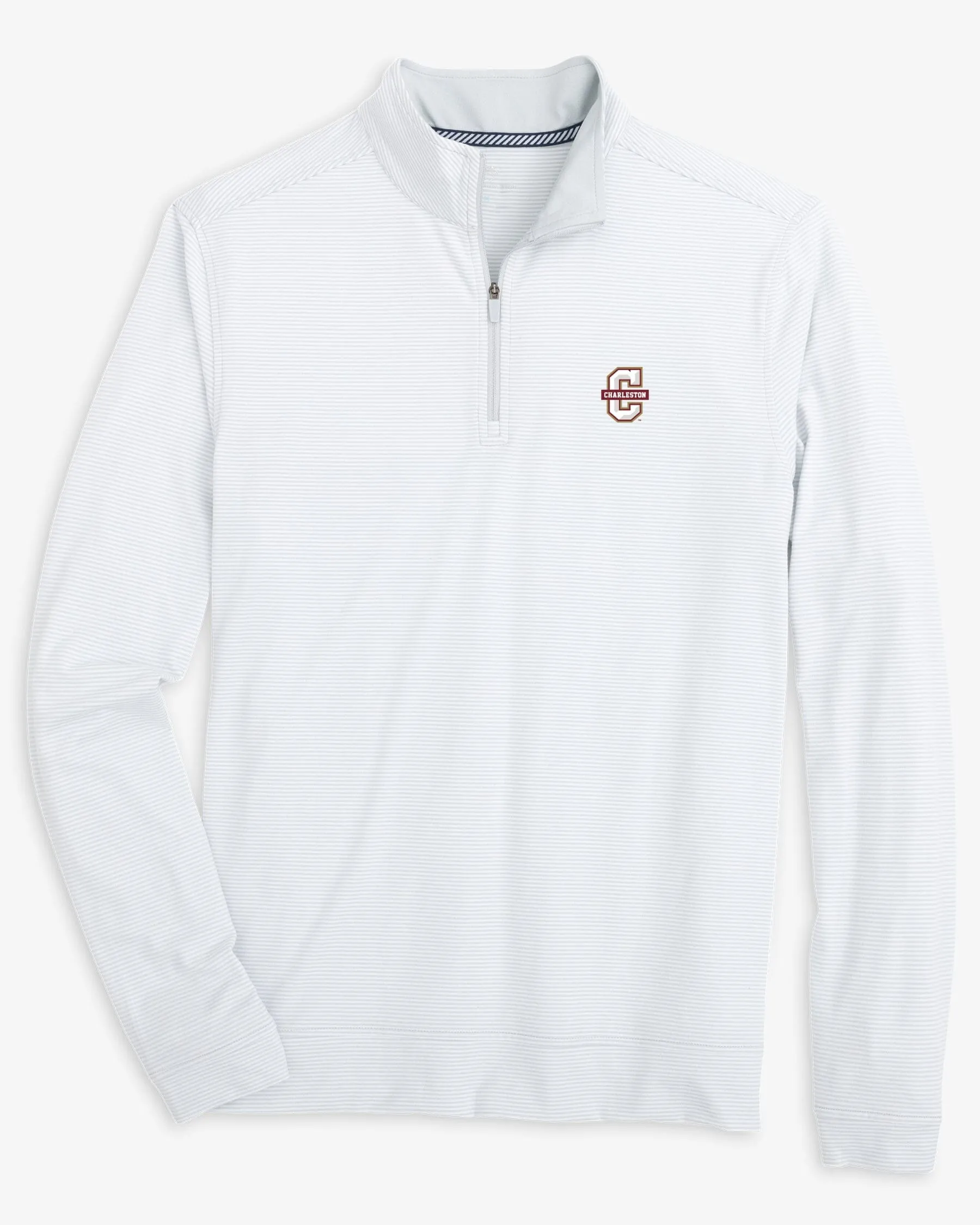 College of Charleston Cougars Cruiser Micro-Stripe Heather Quarter Zip sold by Southern Tide product image thumbnail 2