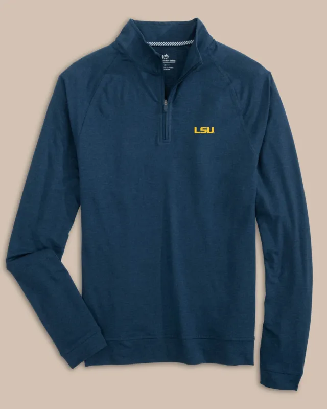 LSU Tigers Cruiser Heather Quarter Zip Pullover sold by Southern Tide