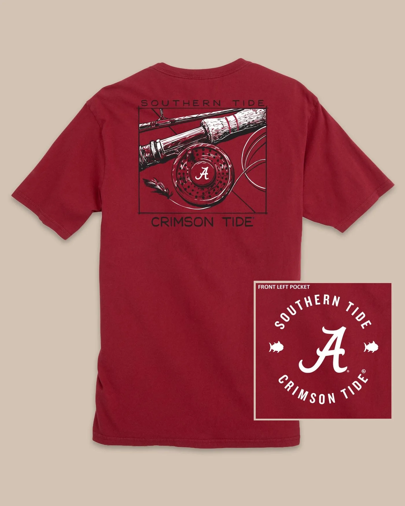 Alabama Crimson Tide Gameday Fly Reel T-Shirt sold by Southern Tide