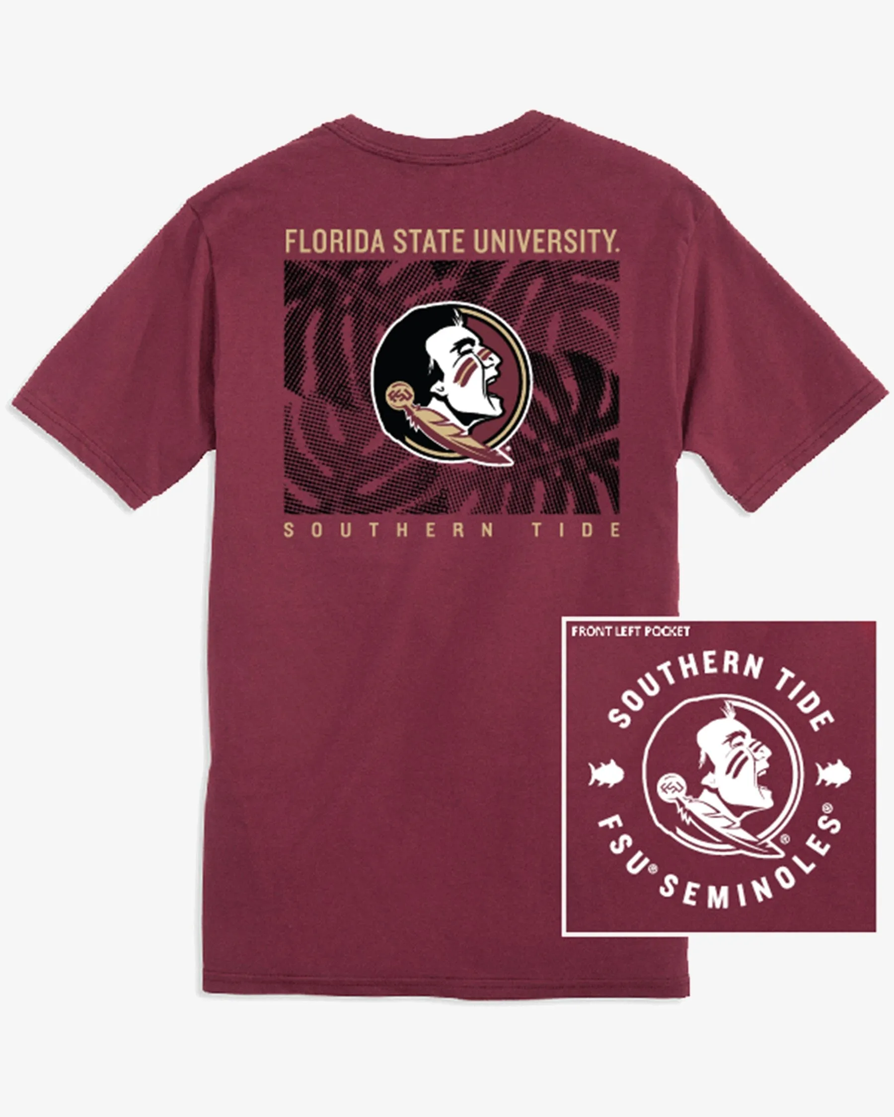 FSU Seminoles Halftone Monstera T-Shirt sold by Southern Tide