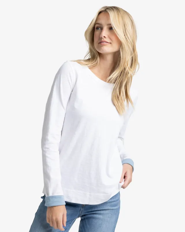 Kimmy Crew Neck Long Sleeve T-Shirt sold by Southern Tide