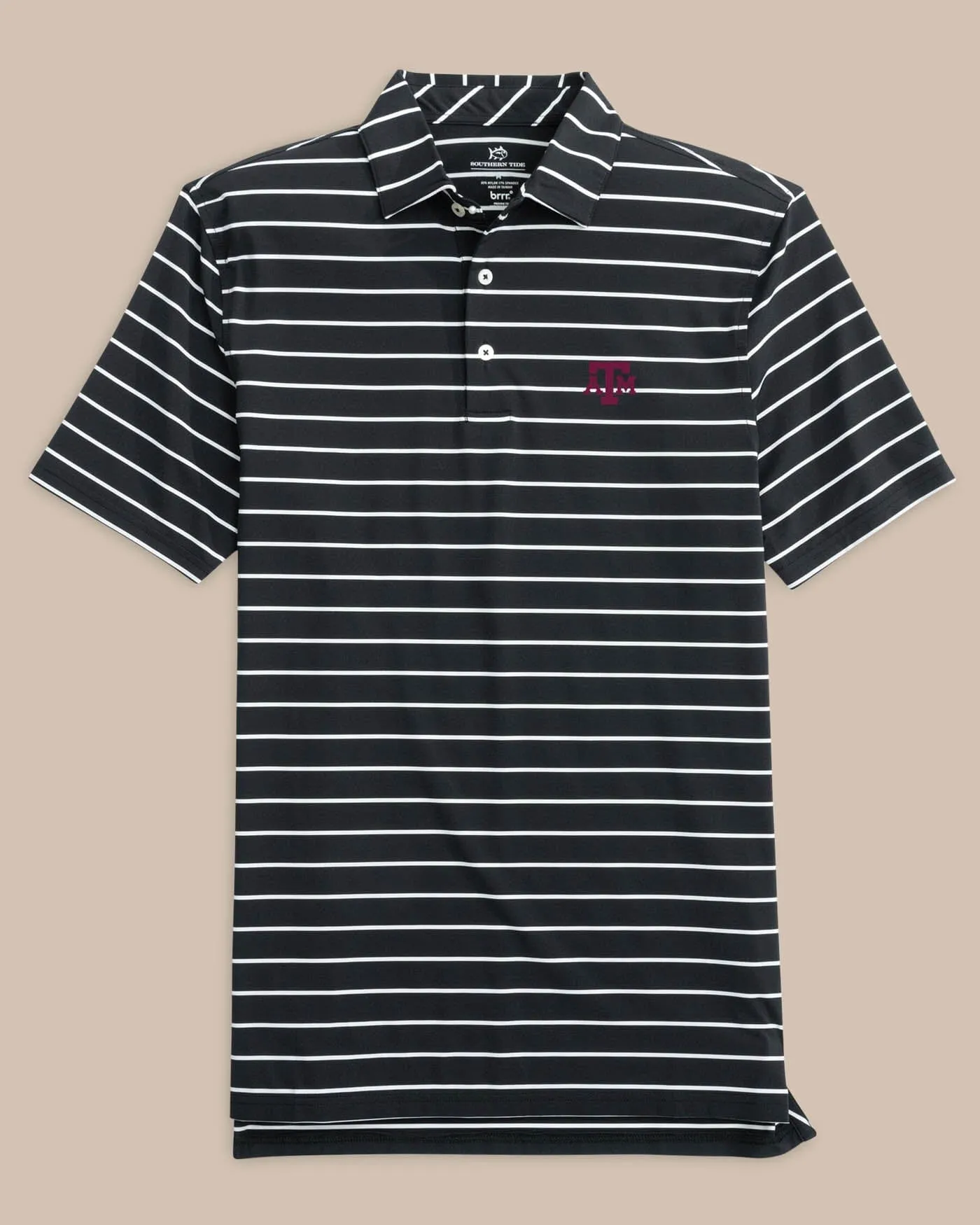 Texas A&M Aggies brrr°®-eeze Desmond Stripe Polo sold by Southern Tide