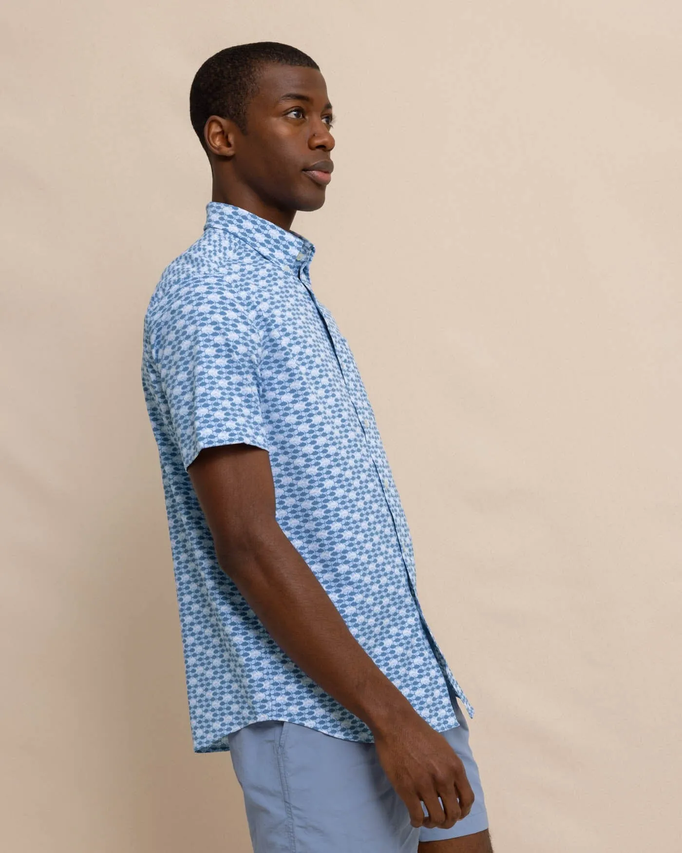 Intercoastal Heather Skipping Jacks Short Sleeve Sport Shirt sold by Southern Tide product image thumbnail 3