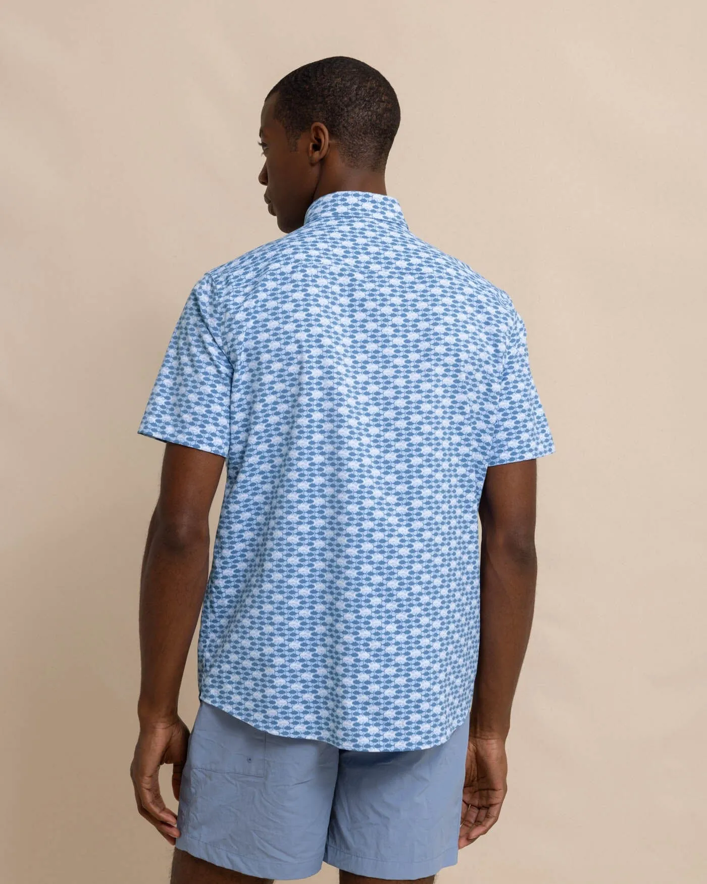 Intercoastal Heather Skipping Jacks Short Sleeve Sport Shirt sold by Southern Tide product image thumbnail 4