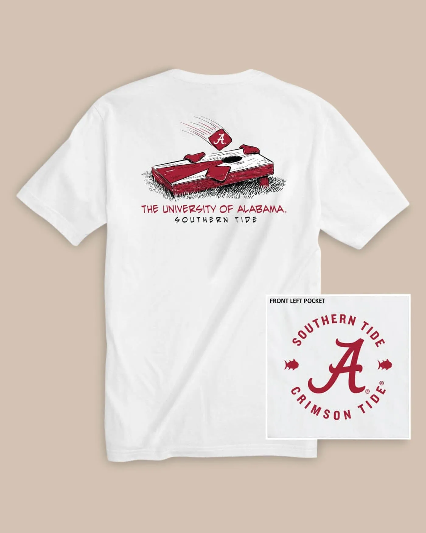 Alabama Crimson Tide Cornhole T-Shirt sold by Southern Tide