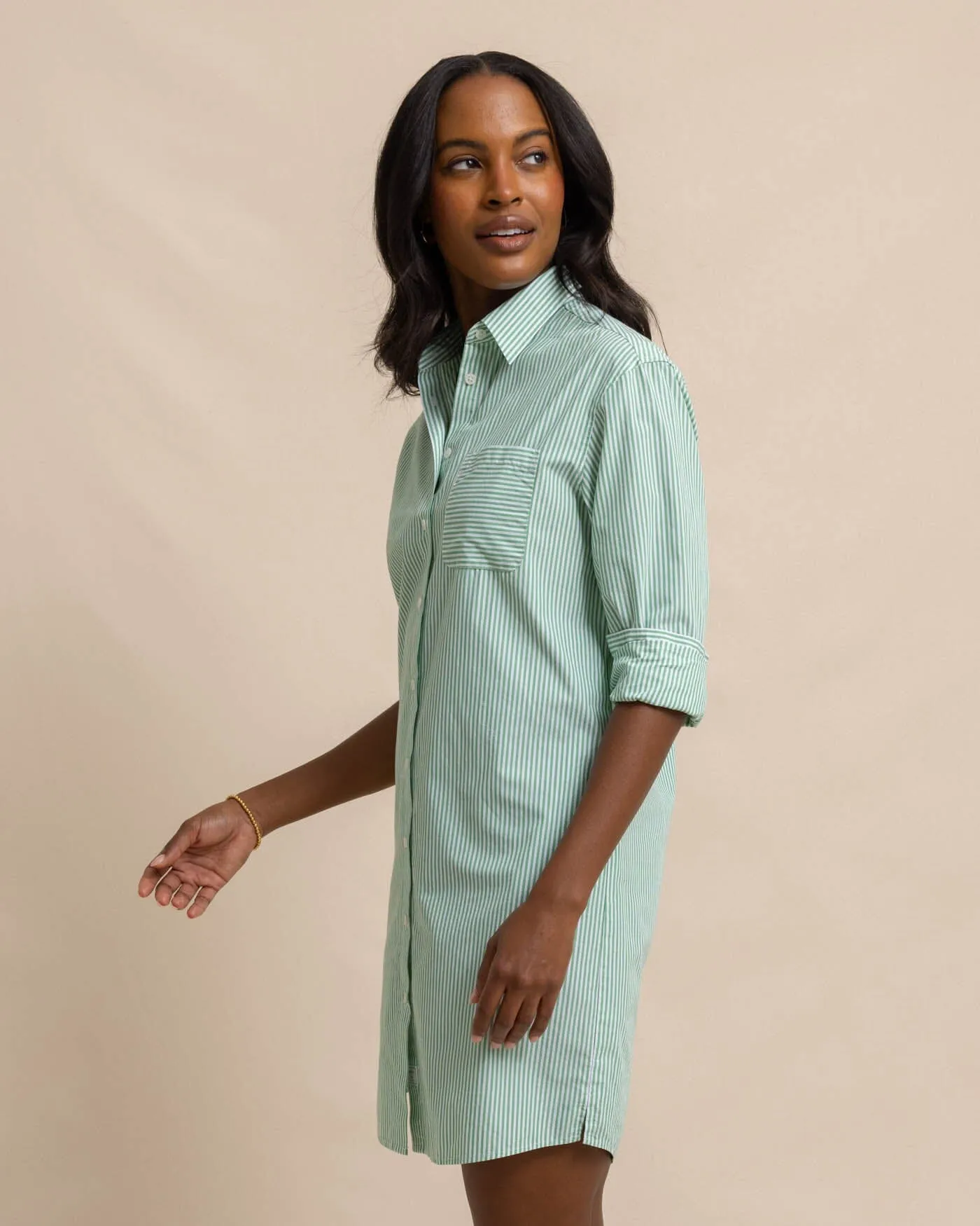 Cam Stripe Poplin Dress - Lawn Green sold by Southern Tide product image thumbnail 5
