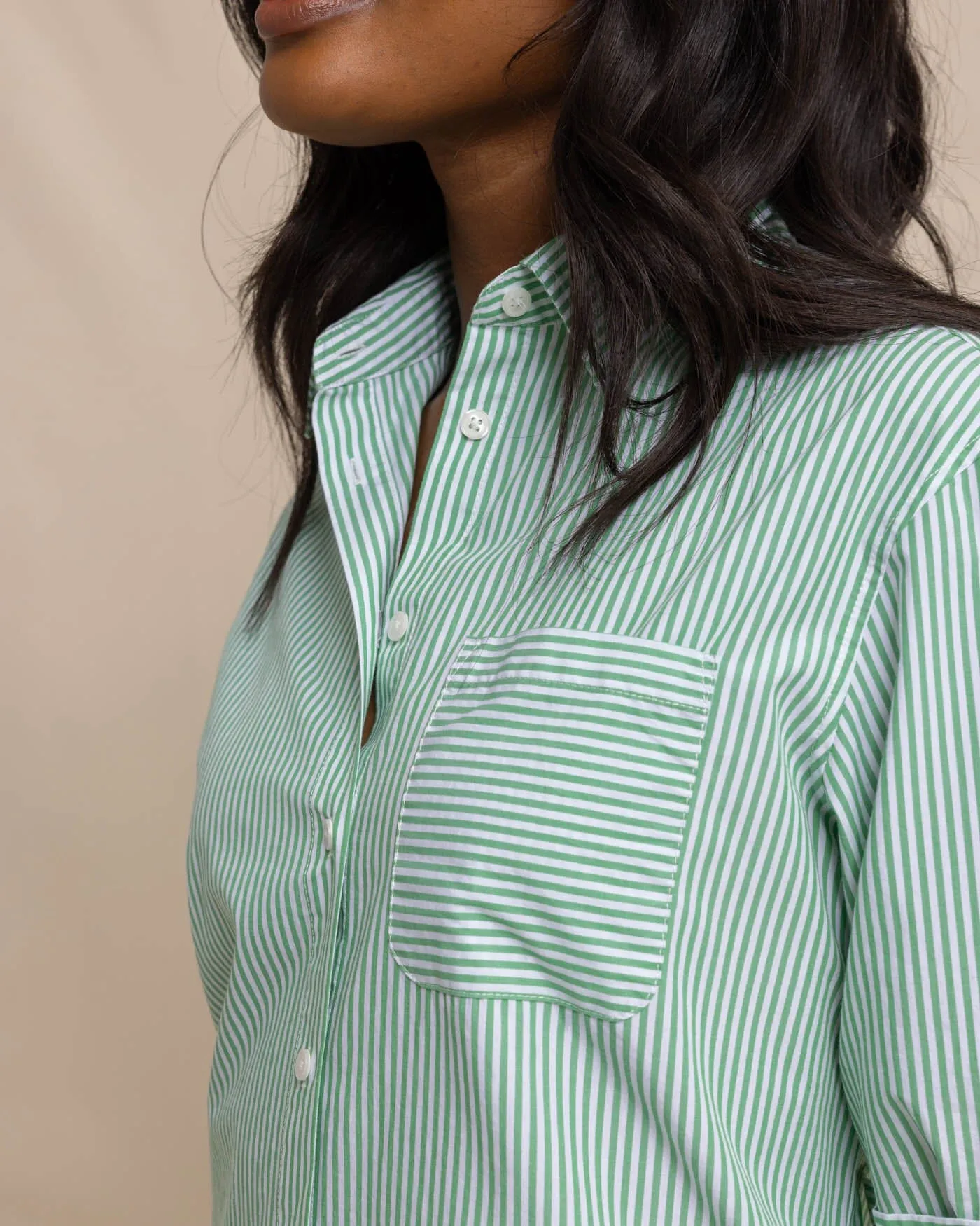 Cam Stripe Poplin Dress - Lawn Green sold by Southern Tide product image thumbnail 3