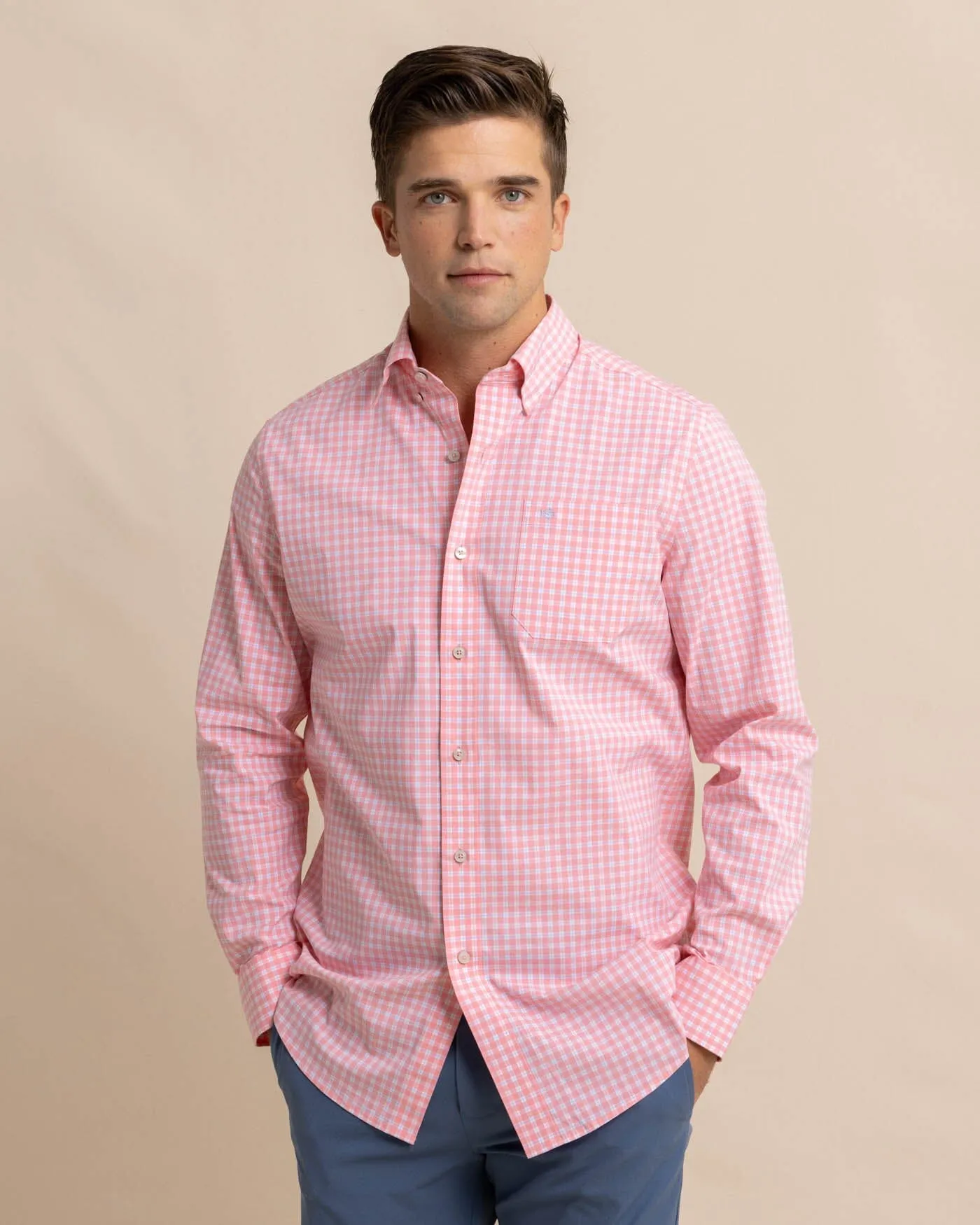 Charleston Roanoke Check Long Sleeve Sport Shirt sold by Southern Tide