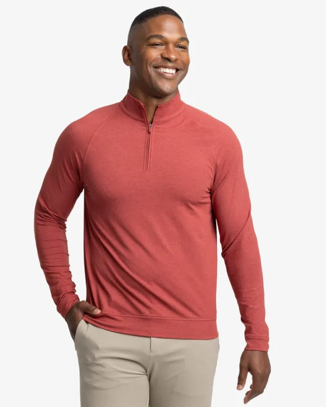 Cruiser Heather Quarter Zip Pullover - Heather Tuscany Red sold by Southern Tide