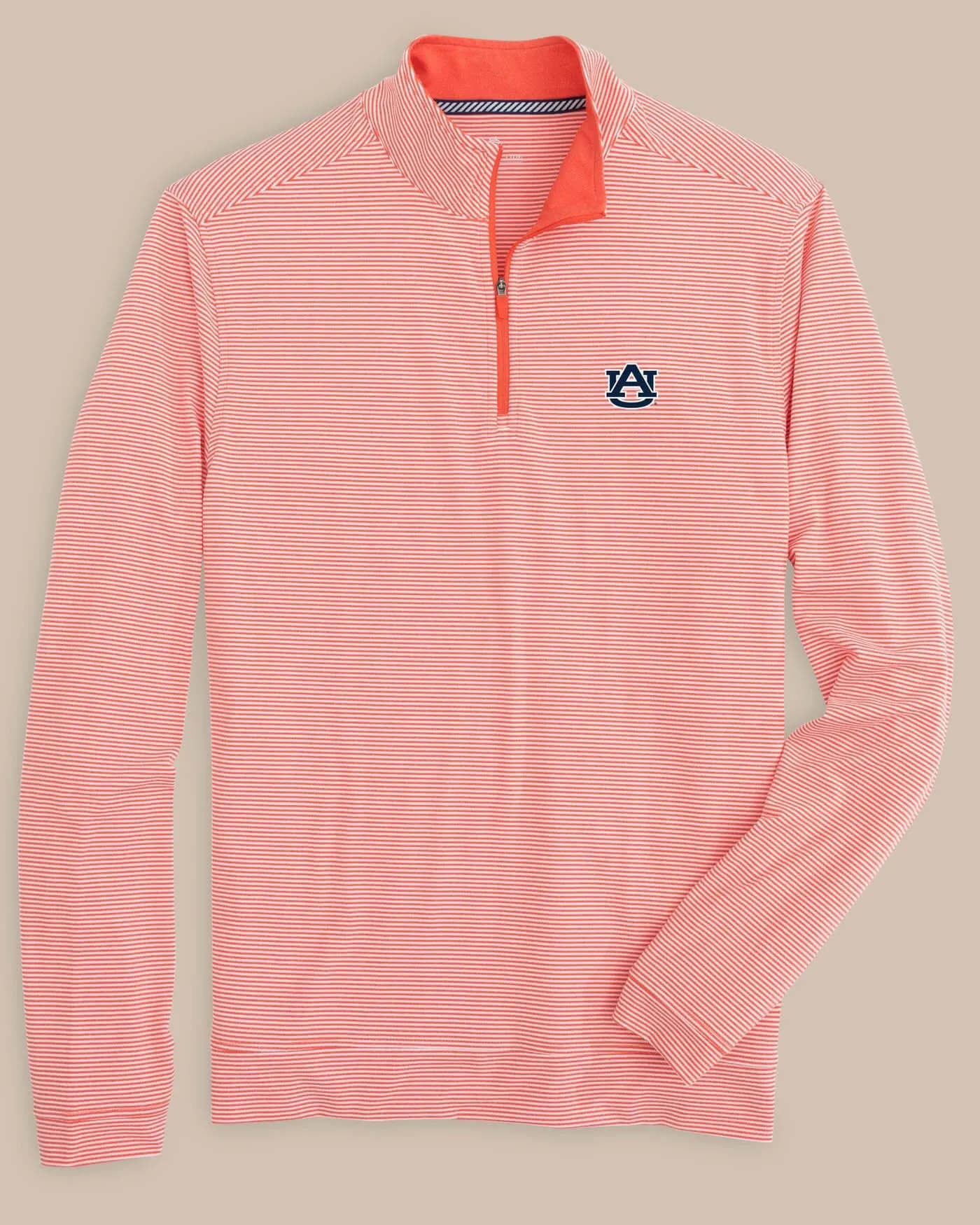Auburn Tigers Cruiser Micro-Stripe Heather Quarter Zip sold by Southern Tide