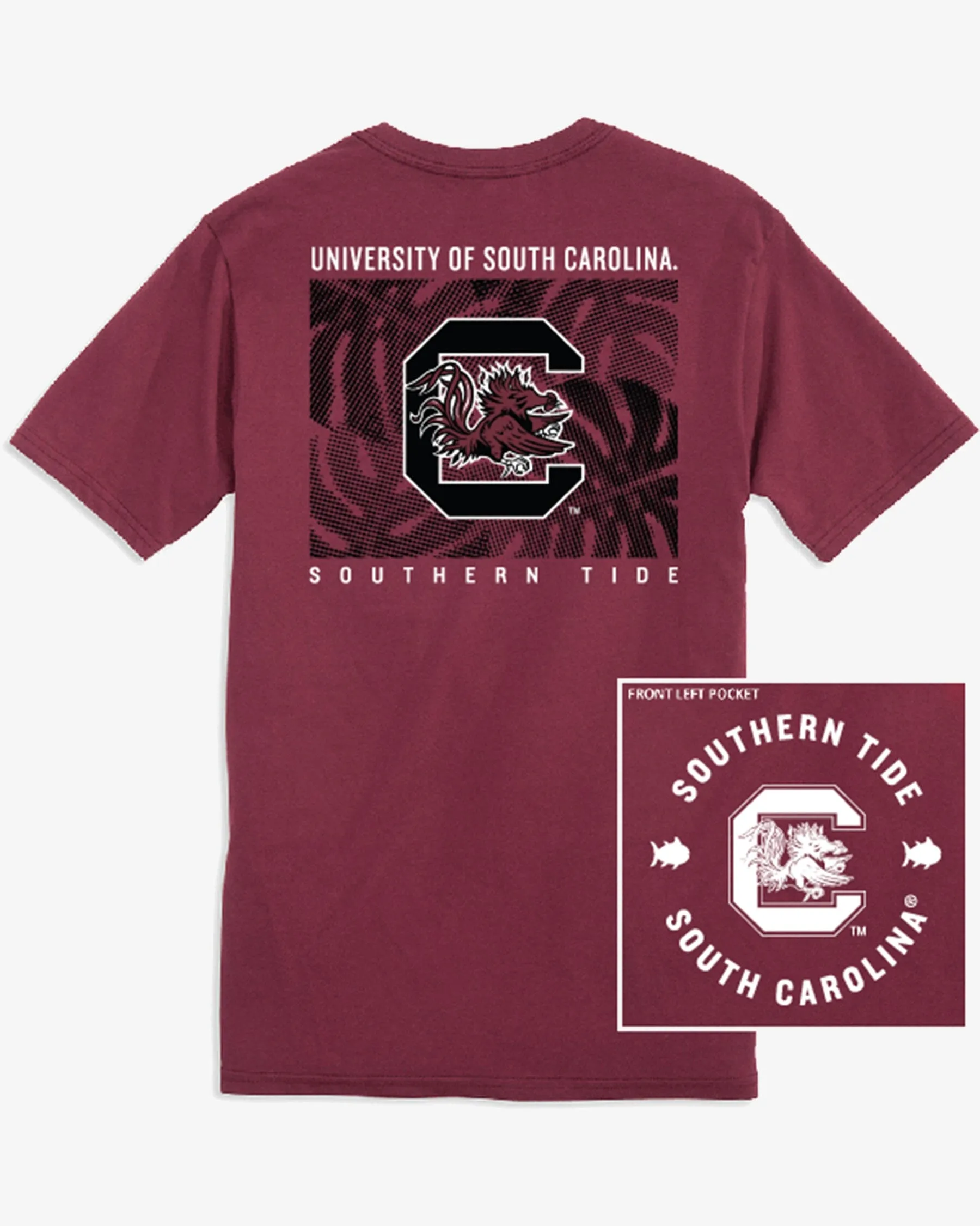 USC Gamecocks Halftone Monstera T-Shirt sold by Southern Tide