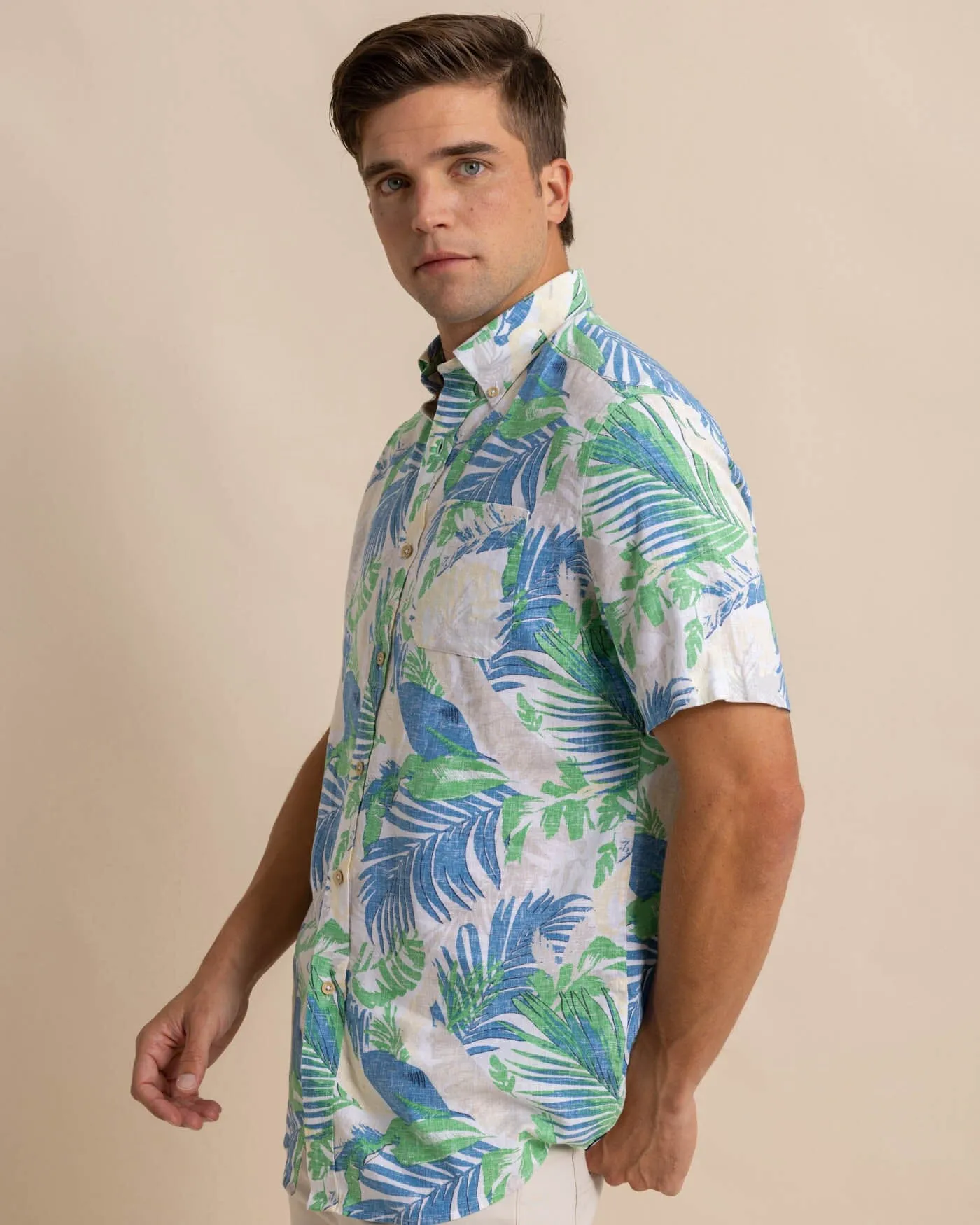 Paradise Palms Linen Rayon Short Sleeve Sport Shirt sold by Southern Tide product image thumbnail 3