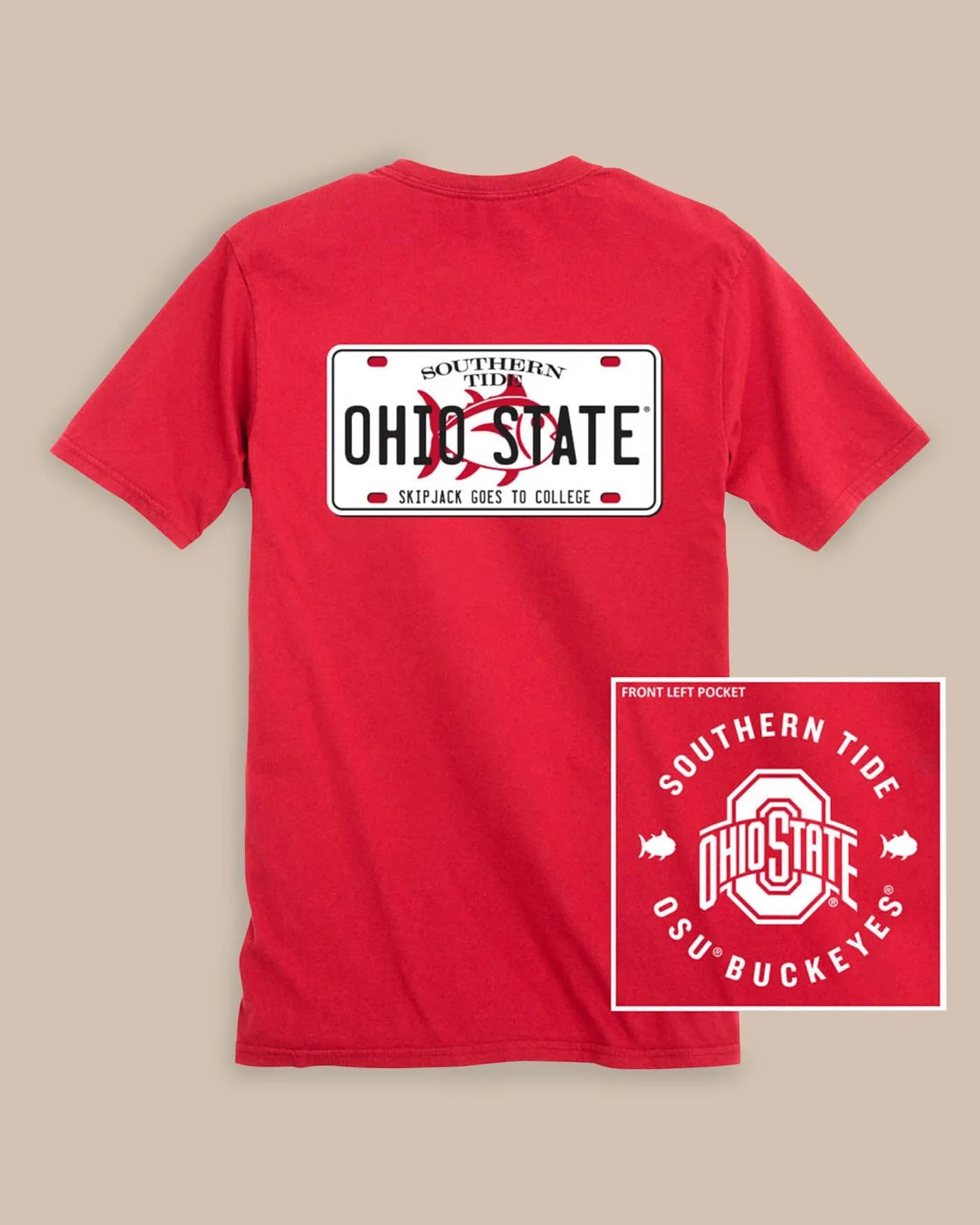 Ohio State Buckeyes License Plate T-Shirt sold by Southern Tide