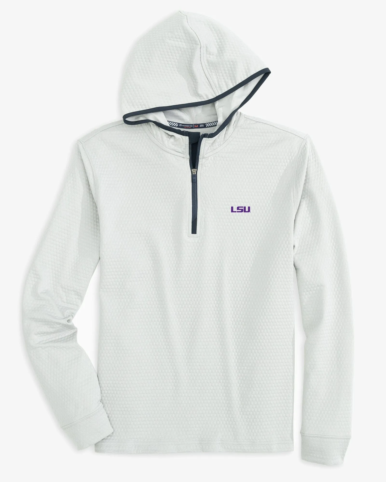 LSU Tigers Scuttle Heather Quarter Zip Hoodie sold by Southern Tide product image thumbnail 2