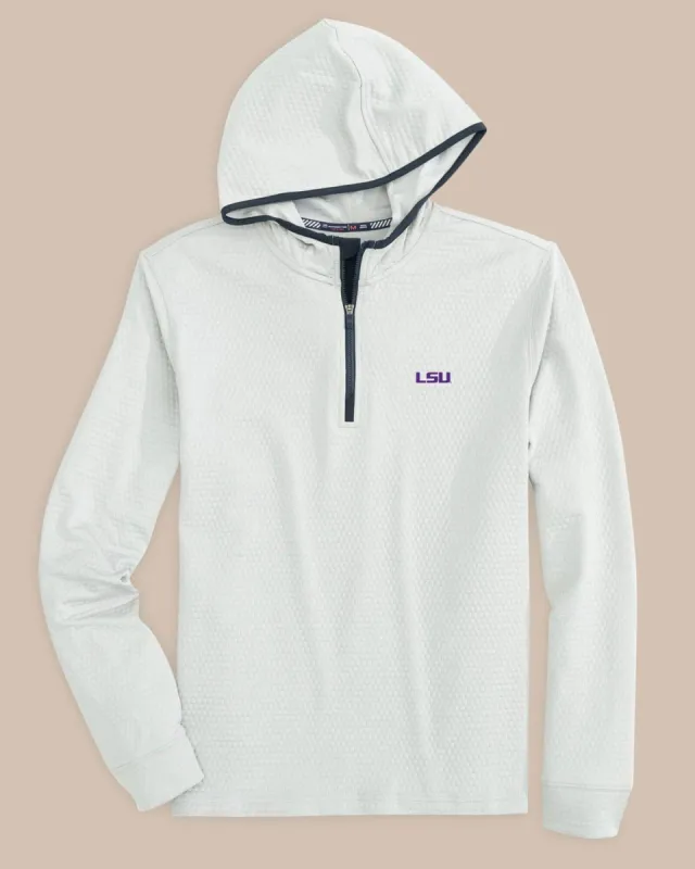 LSU Tigers Scuttle Heather Quarter Zip Hoodie sold by Southern Tide