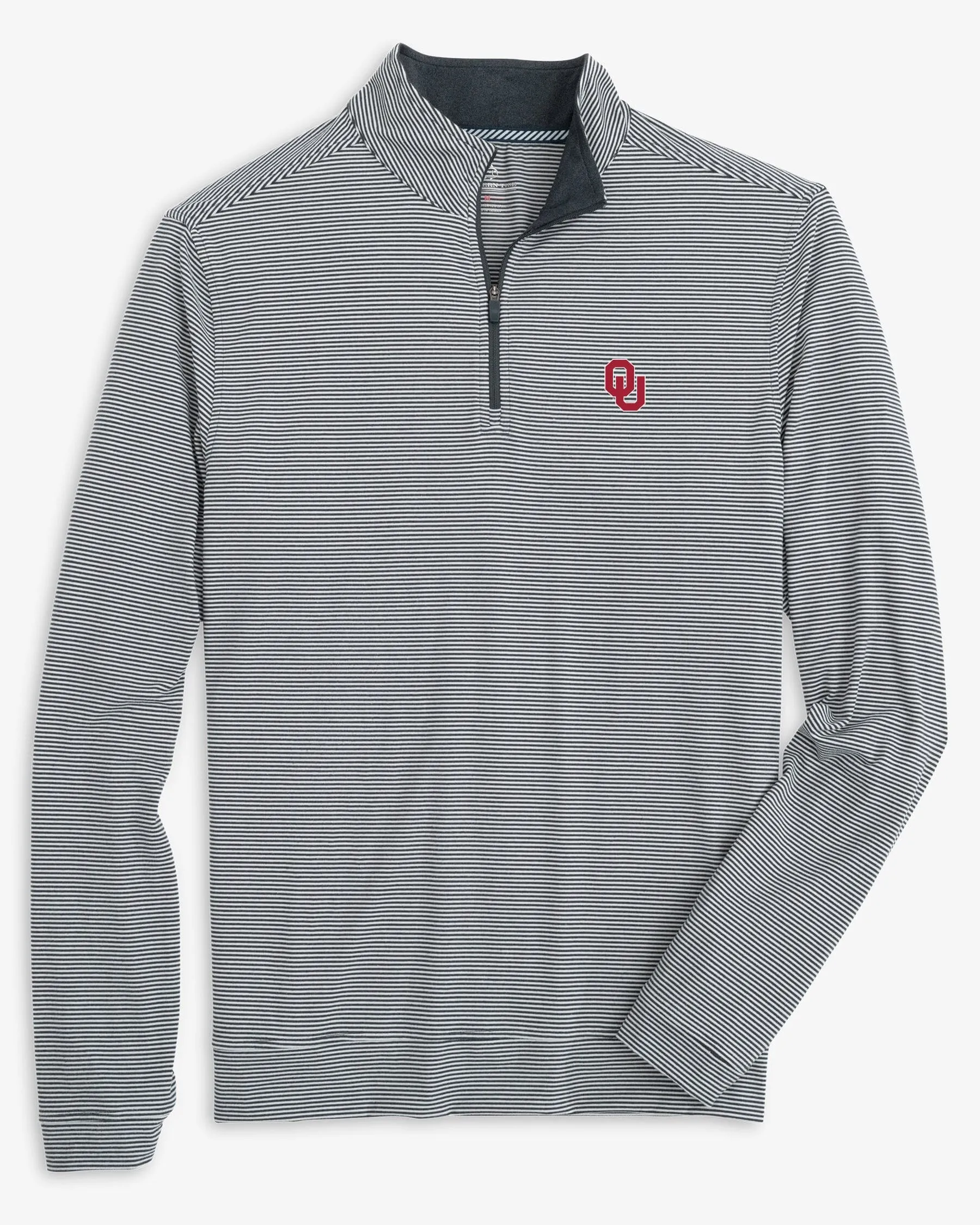 Oklahoma Sooners Cruiser Micro-Stripe Heather Quarter Zip sold by Southern Tide product image thumbnail 2