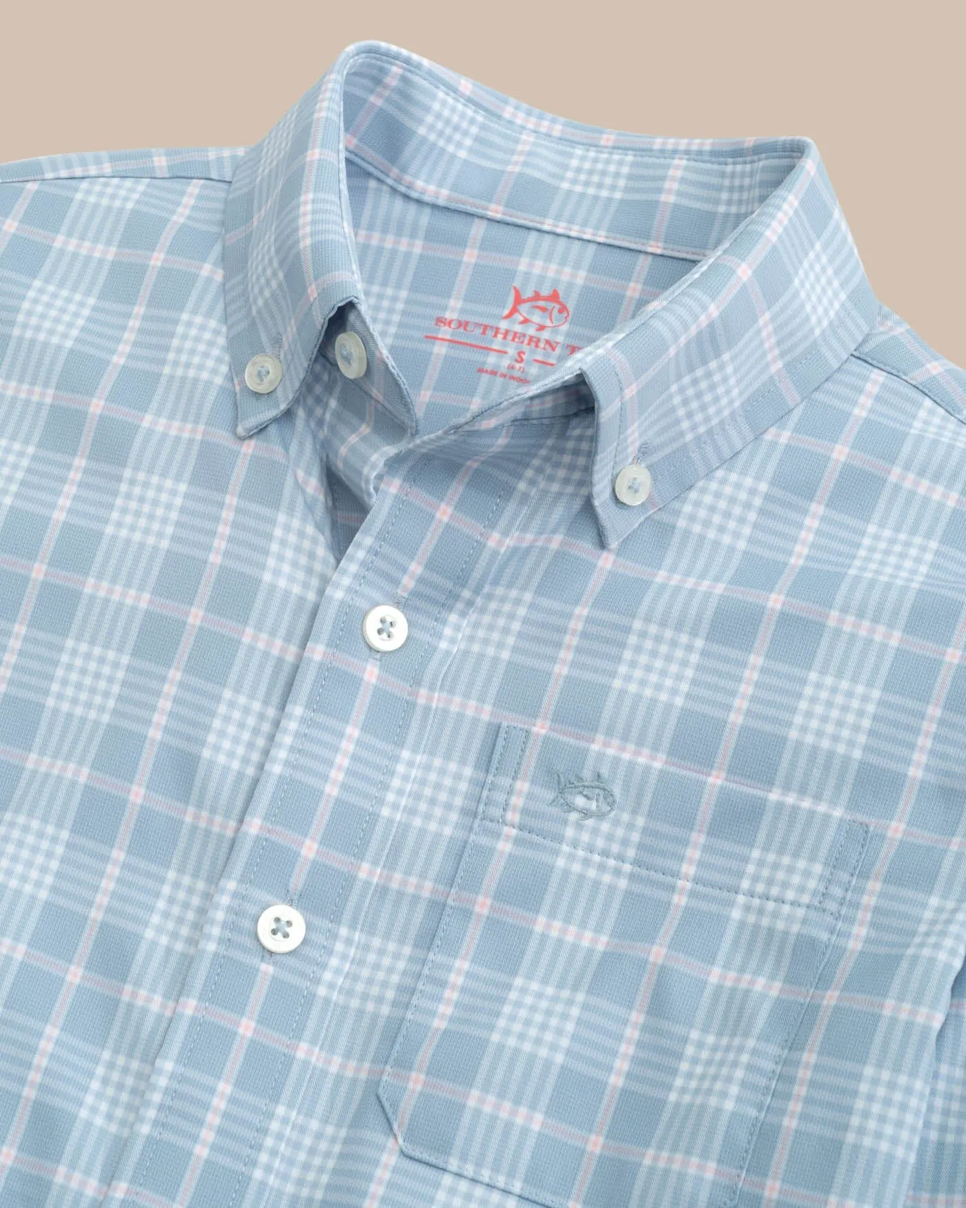 Boys Intercoastal Primrose Plaid Long Sleeve Sport Shirt sold by Southern Tide product image thumbnail 4