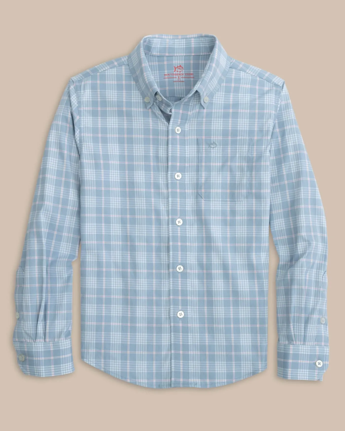 Boys Intercoastal Primrose Plaid Long Sleeve Sport Shirt sold by Southern Tide