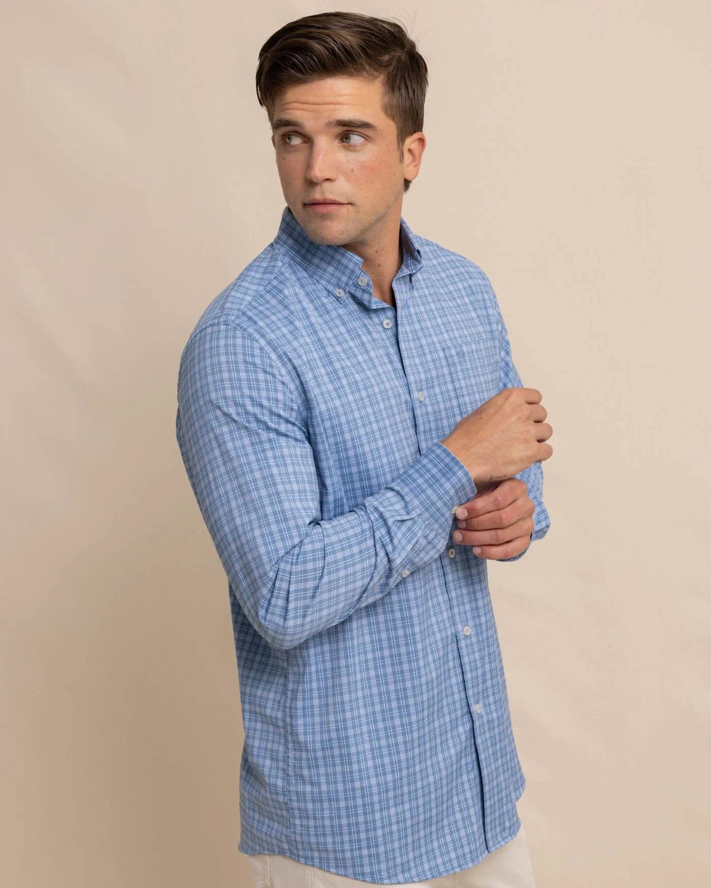 brrr°® Intercoastal Pettigru Plaid Long Sleeve Sport Shirt sold by Southern Tide product image thumbnail 3