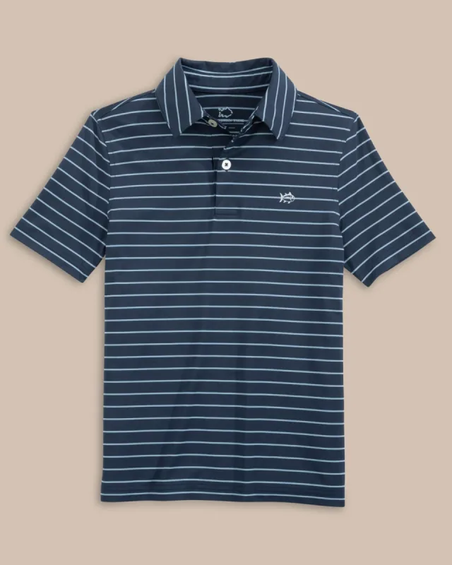 Boys Driver Seaglass Stripe Polo made by Southern Tide