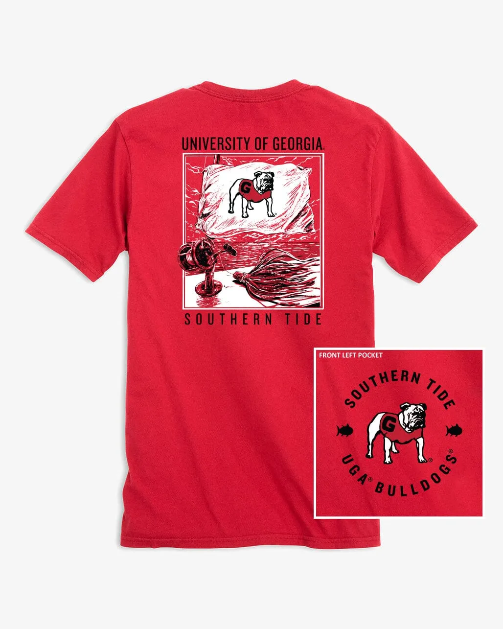 Georgia Bulldogs Fishing Flag T-Shirt sold by Southern Tide product image thumbnail 2