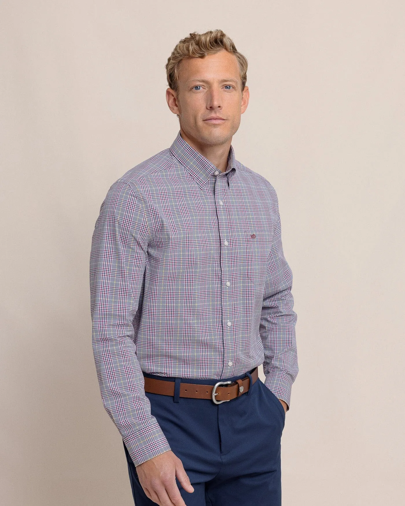 Charleston Brunswick Plaid Long Sleeve Sport Shirt sold by Southern Tide product image thumbnail 3