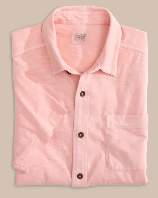 Beachcast Solid Knit Short Sleeve Sport Shirt - Pale Rosette Pink sold by Southern Tide