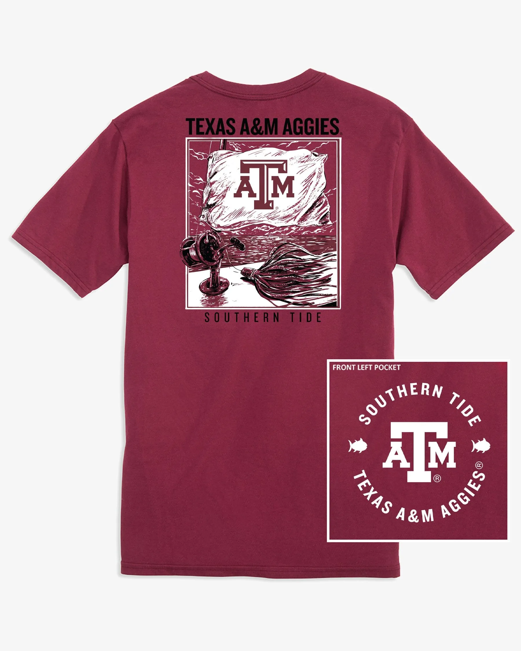 Texas A&M Aggies Fishing Flag T-Shirt sold by Southern Tide